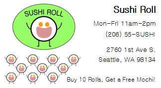 Sushi Roll Punch Card